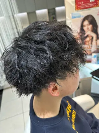 ショート パーマ ハイトーン/艶感 カラー/村上廉汰のヘアスタイル