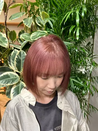 ショート カラー 暖色カラー/美髪矯正 /フクダ モエ🐿のヘアスタイル