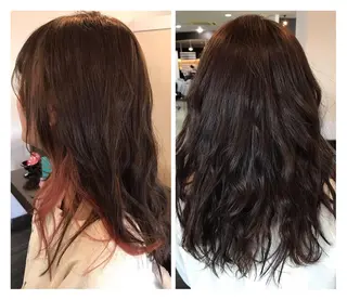セミロング カラー ヘアアレンジ 烏山 達也のヘアスタイル