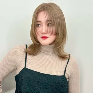 ミディアム カラー ブリーチなし/レイヤ ー特化🌈Tommyのヘアスタイル