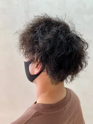 ショート パーマ メンズ 加藤 遥花のヘアスタイル