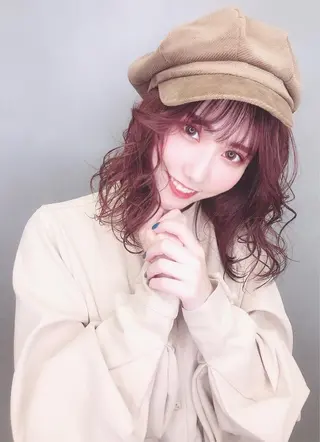 ミディアム カラー パーマ ヘアアレンジ EIGHTSOL博多 筑紫口店 溝口里穂のヘアスタイル