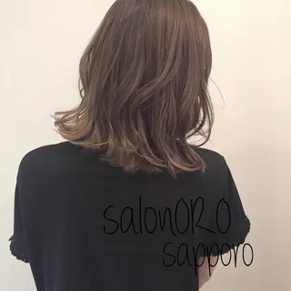 ミディアム カラー 池田 真由美のヘアスタイル