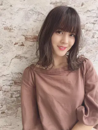 ミディアム カラー ヘアアレンジ Watai 艶髪 當間 大知のヘアスタイル