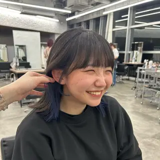 ミディアム カラー レイヤー/ボブ/透明 感カラー/佐藤奈由のヘアスタイル