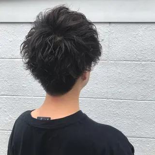 ショート カラー パーマ メンズ ニュアンスパーマ/ レイヤー/茶屋町のヘアスタイル