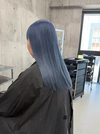 セミロング カラー メンズ ☁️かずき☁️青.紫 推し活カラー💫のヘアスタイル