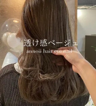 セミロング カラー annoii _pomのヘアスタイル