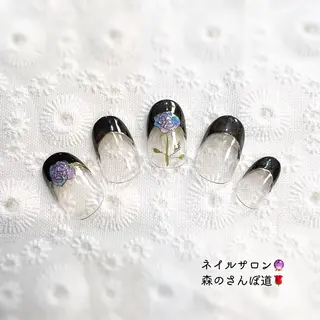 ネイル ショートネイル 森のさんぽ道のネイルデザイン