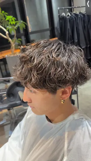 パーマ メンズ メンズショート/ピン パーマ/新宿/フウガのヘアスタイル