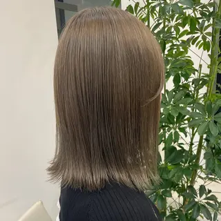 ミディアム 髪質改善/透明感カラ ー/縮毛/ meiのヘアスタイル