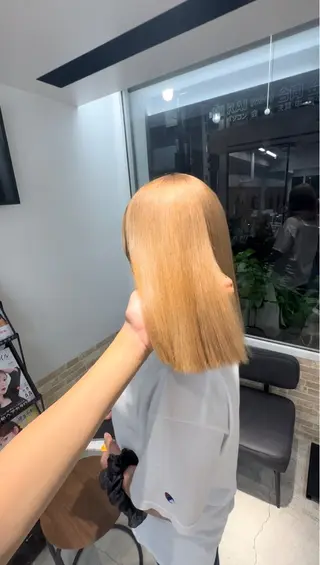 セミロング カラー 🧸赤み消し🐾 ラベンダ/ミルクティのヘアスタイル