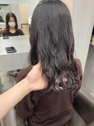 セミロング パーマ ボブパーマコテ巻き風 パーマNo1深江秀平のヘアスタイル