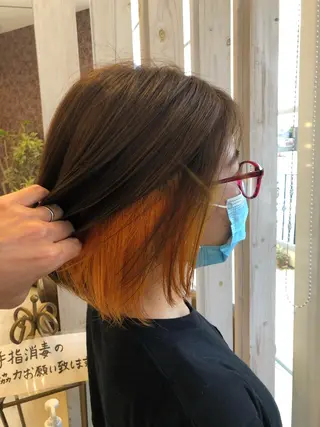 ミディアム カラー 東恩納 誠のヘアスタイル