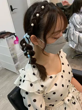 ミディアム カラー ヘアアレンジ 代表🎀 ふわモテ愛 され髪🩷yumiのヘアスタイル