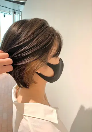 ショート カラー ヘアアレンジ 髪と心を整える美容師 透明感カラー/ボブのヘアスタイル