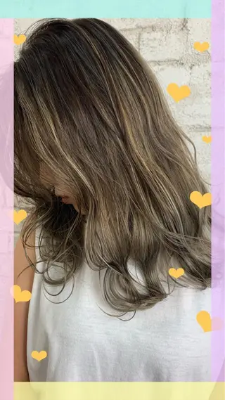 セミロング カラー 🌈ハイライトカラー 🌈naokoのヘアスタイル
