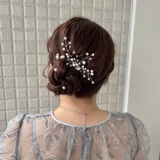 ヘアアレンジ 艶感カラー/オリーブ アレンジ：♡のヘアスタイル