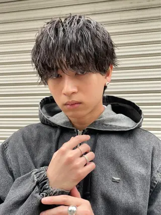 ショート パーマ メンズ CLUTCH天王寺 西藤遥河のヘアスタイル