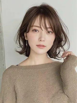 ミディアム パーソナルカラー骨格 顔タイプ 川野龍一のヘアスタイル