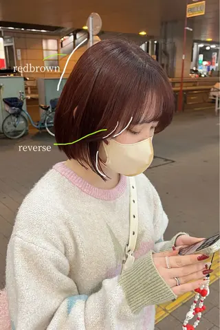 ショート 韓国ボブ/縮毛矯正 /レイヤーカットのヘアスタイル