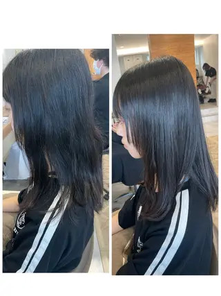 セミロング パーマ やまこし 美裕樹のヘアスタイル