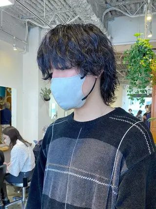 ミディアム パーマ メンズ JINKIメンズ特化 メンズカットパーマのヘアスタイル