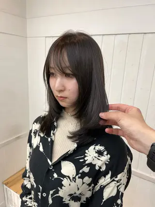 ミディアム 毛流れヘア×眉 ワックス/RIKUのヘアスタイル