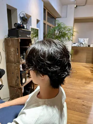 ミディアム パーマ メンズ 池田 洸斗のヘアスタイル