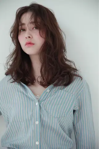 ミディアム カラー パーマ ヘアアレンジ メンズ キッズ ネイル マツエク・マツパ EnBlesS西宮 マンツーマン神道有基のヘアスタイル
