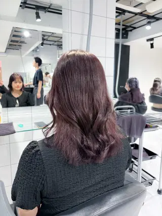 セミロング カラー 表参道♡暗髪♡ 艶カラー♡アユミのヘアスタイル