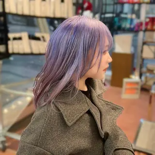 ミディアム カラー ⭐️韓国ブリーチ 顔周りカット⭐️のヘアスタイル