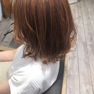 ミディアム カラー ヘアアレンジ 顔周りカット・相談 レイヤーも◎しずくのヘアスタイル