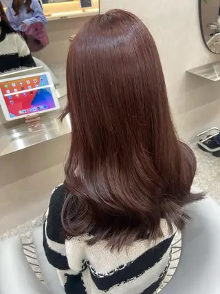 セミロング カラー 新宿/韓国ヘア 中明度カラー/かやのヘアスタイル