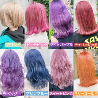 セミロング カラー ヘアアレンジ メンズ キッズ 💟Chloe原宿店 🩶ハイトーンのヘアスタイル