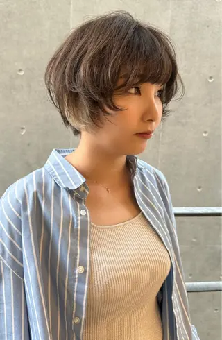 ショート カラー パーマ ヘアアレンジ 髪質改善/韓国風 レイヤー/田村祐樹のヘアスタイル