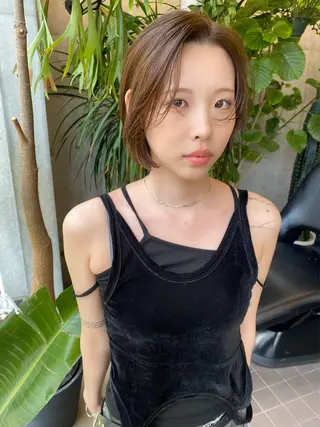 ショート カラー 似合わせカット レイヤー/ボブのヘアスタイル