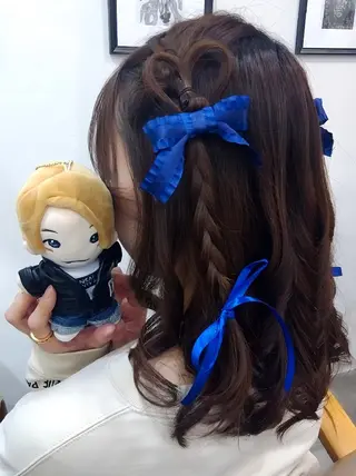 ヘアアレンジ セミロング ヘアセット❤️着付け Akaneのヘアスタイル