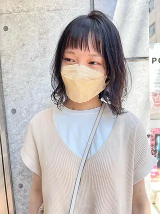 ミディアム カラー 癖毛救済✂️ボブ /髪質改善ストレートのヘアスタイル
