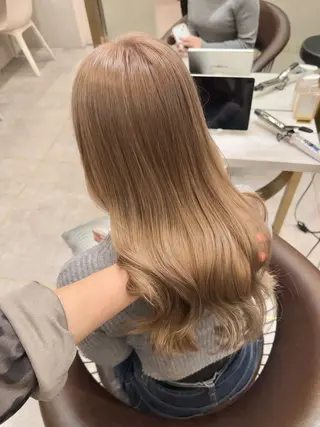 セミロング カラー ヘアアレンジ 天神/ブリーチ/ ブリーチなしカラーのヘアスタイル