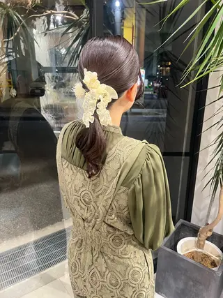 ミディアム ヘアアレンジ 黒阪 なみのヘアスタイル