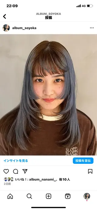 セミロング カラー レイヤー特化✨️ 𝑨𝒀𝑨𝑻𝑶のヘアスタイル