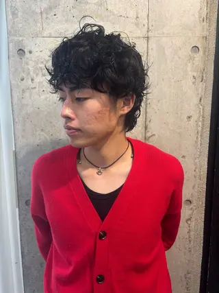 ショート パーマ メンズ SHOTO ハイトー ン/ブロンドカラーのヘアスタイル