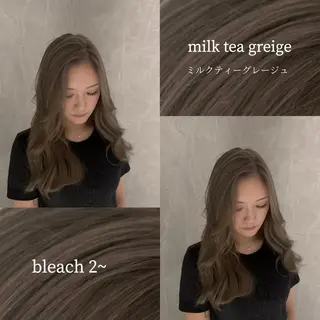 ミディアム 透明感カラー NAN AMI グレージュのヘアスタイル