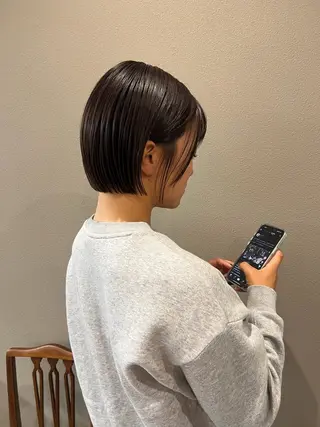 ショート カラー パーマ/透明感カラー 元町🌱takutoのヘアスタイル