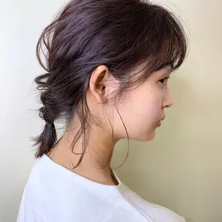 ミディアム ヘアアレンジ 薬院:今泉/上川美幸 ボブ/顔周りレイヤーのヘアスタイル