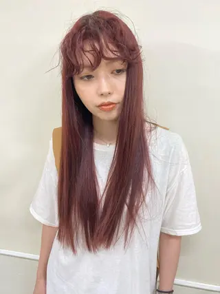 ロング カラー レイヤーウルフ エクステ磯部のヘアスタイル