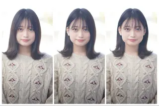 ミディアム カラー パーマ ヘアアレンジ 髪質改善×レイヤー 中村洋介のヘアスタイル