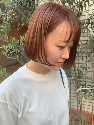 ミディアム カラー ヘアアレンジ 🫧透明感カラー/ ボブ/小笠原汐海🪽のヘアスタイル