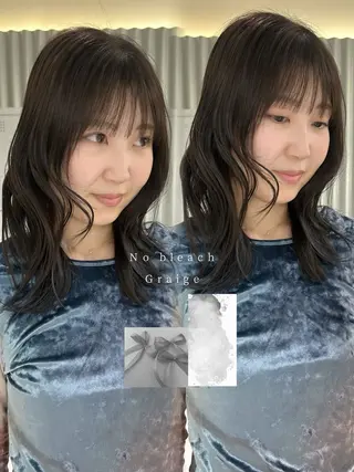 ミディアム カラー 🤍垢抜け♡透明感 カラーmoeka🤍のヘアスタイル